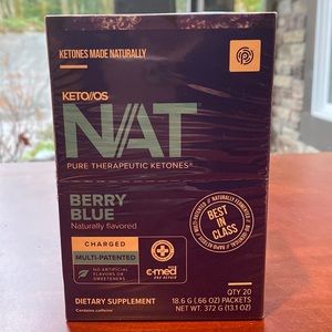 Prüvit KETO//OS NAT Pure Therapeutic Ketones. Berry Blue Charged (caffeinated)